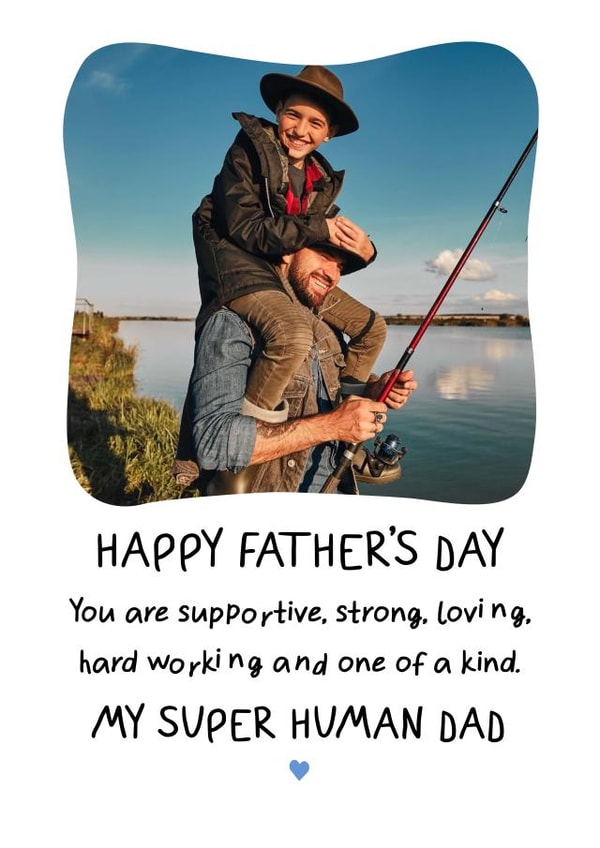 Heartfelt Father's Day Photo Card - My Super Human Dad created by @HurrayHaus