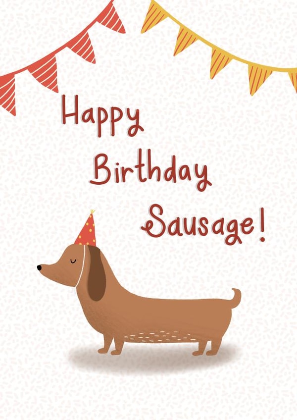 Cute Birthday card for sausage dog lovers! created by Hayley Warhurst Design