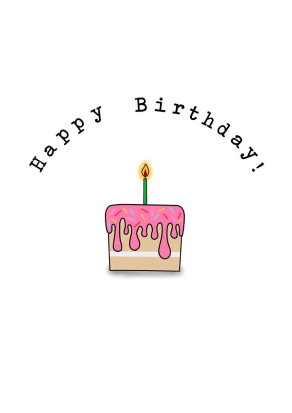 Birthday Cake With Candle Birthday Card. created by Amelie’s Dino Designs  