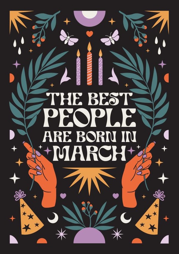 The Best People Are Born In March - Pretty - Gothic - Heartfelt - Horoscope created by Oh Ellie Studio