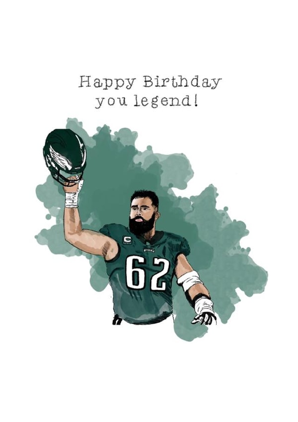 Happy birthday you legend -Jason Kelce - Eagles created by AllyBee Illustrations