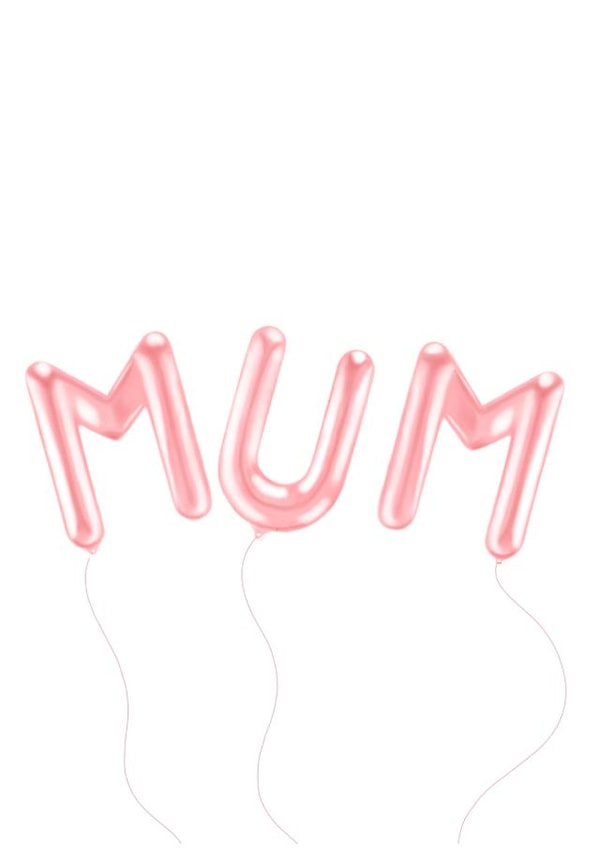 Mum balloons card created by AllyBee Illustrations 