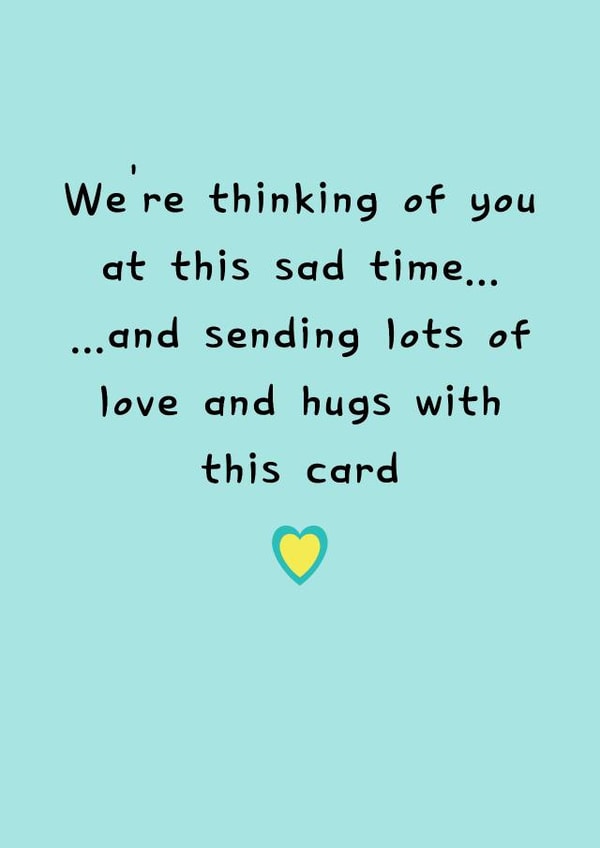 Sympathy Card For Young Person - Thinking of You - Love and Hugs created by size3art