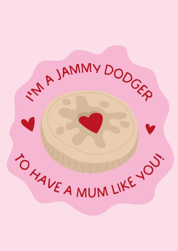 Cute Mothers Day Card - Jammy Dodger created by Puns and Needles