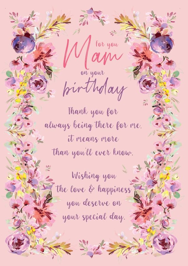 Pretty Floral Frame Birthday Card - for Mam created by Rebecca Prinn