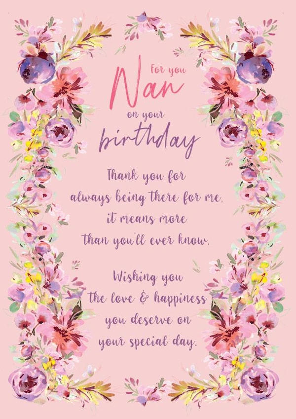 Pretty Floral Frame Birthday Card - for Nan created by Rebecca Prinn