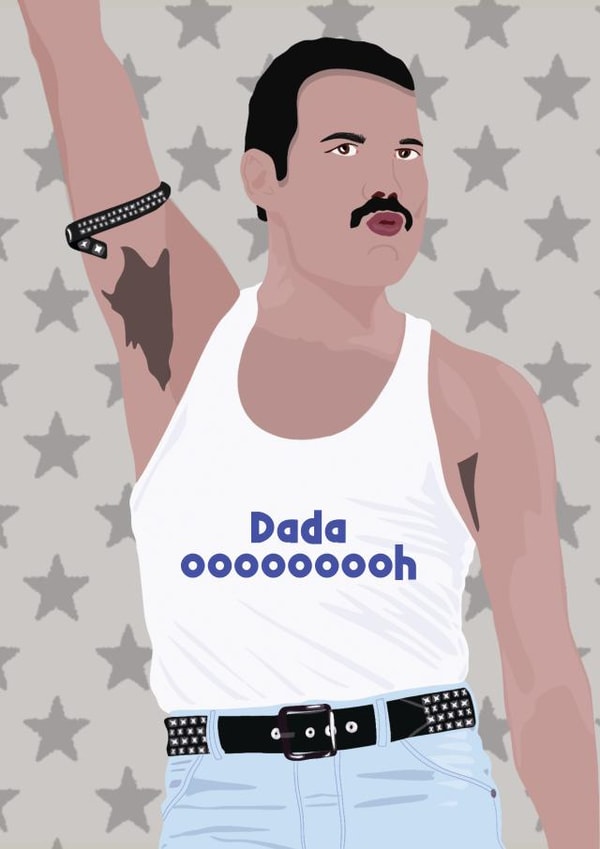 Freddie Mercury Fathers day card - Dada ooooooooh created by Jamie Lindsay