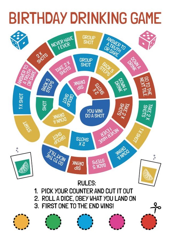 Fun Birthday Card - Drinking Game - Play with Friends created by AbiGoLucky