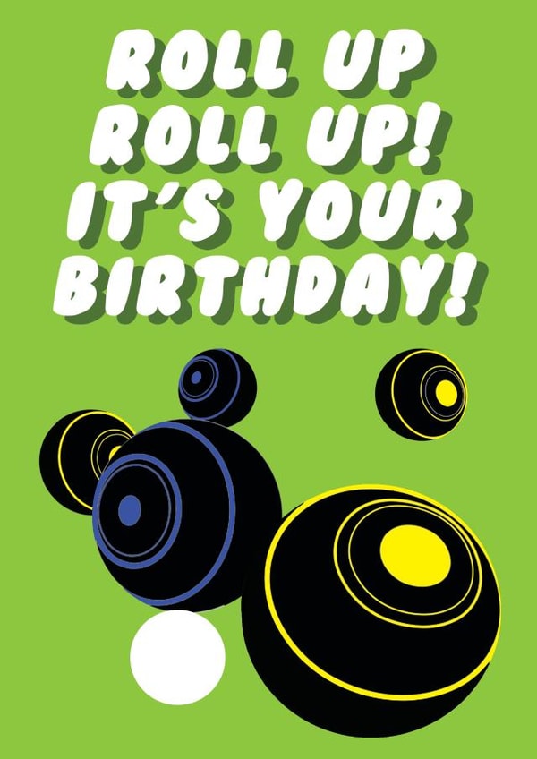 Fun Birthday card - Grass Bowls created by Witty Wonders