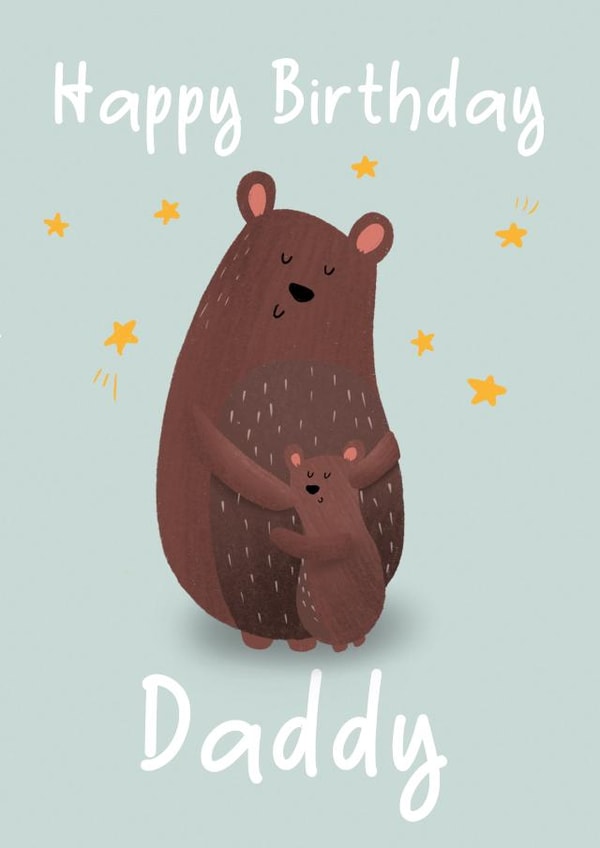 Cute birthday card - Daddy Bear - for Dad created by Hayley Warhurst Design