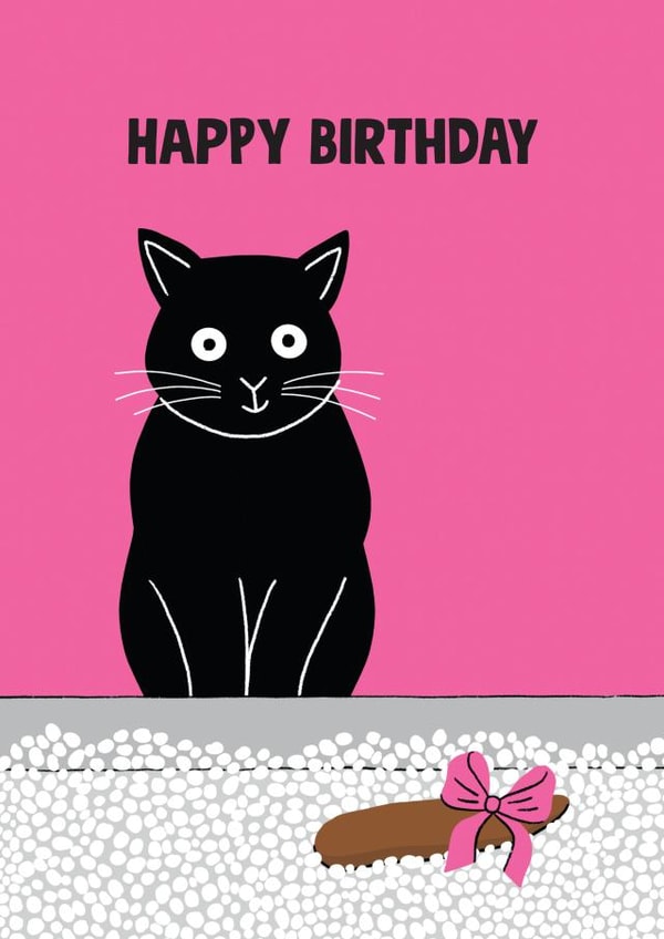 Funny Birthday card - from the Cat - Gift in the Litter Tray created by Stoats & Weasels