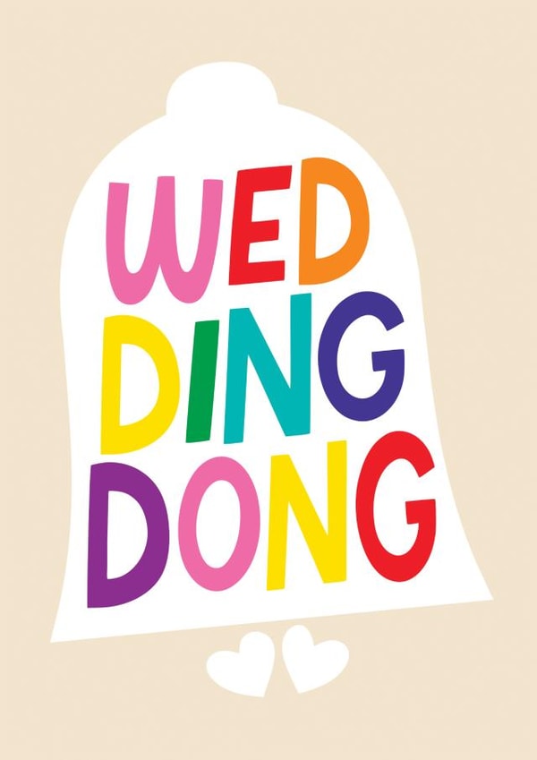 Cute Wedding Card - LGBTQ+ - Wedding Bells created by Stoats & Weasels
