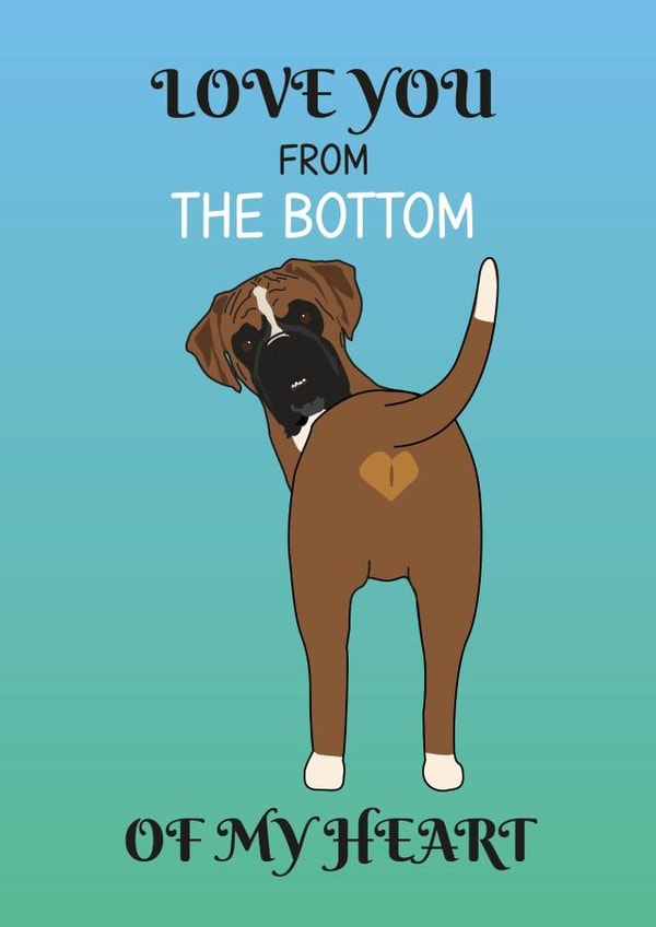 Love You From The Bottom Of My Heart Cheeky Anniversary Card For Partner created by Toff London