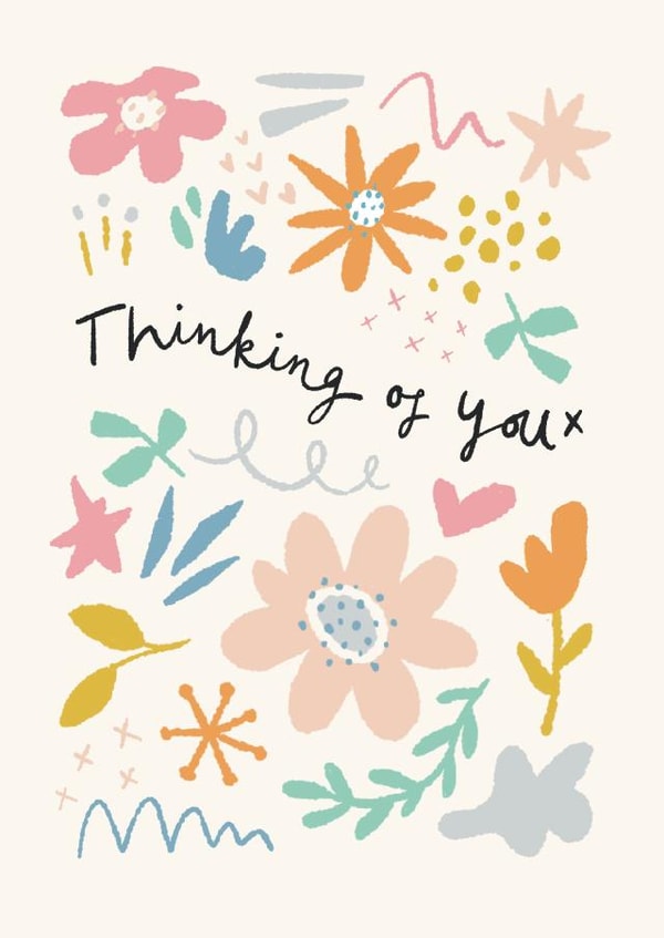 Cute Thinking of You Card - Playful Matisse Floral created by Nicola Scott