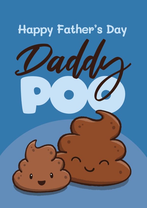 Cheeky Father's Day Card - Daddy Poo - From the Kids created by Bev O'Connor || @oconnordesign