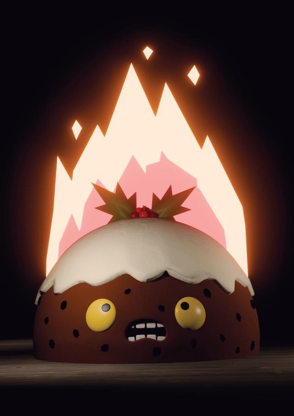 Cute Christmas card – Christmas Pudding created by Simon Whittaker