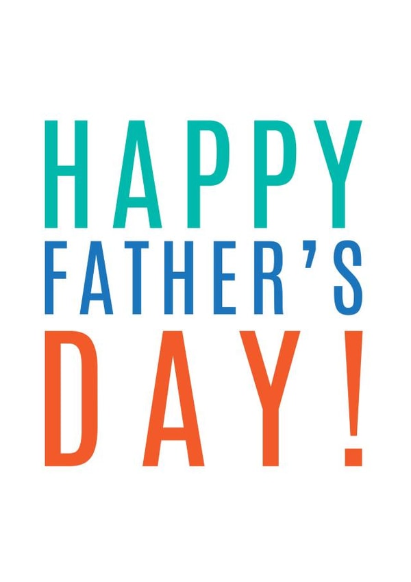 Classic Father's Day Card - Colourful Typography created by Megan Claire