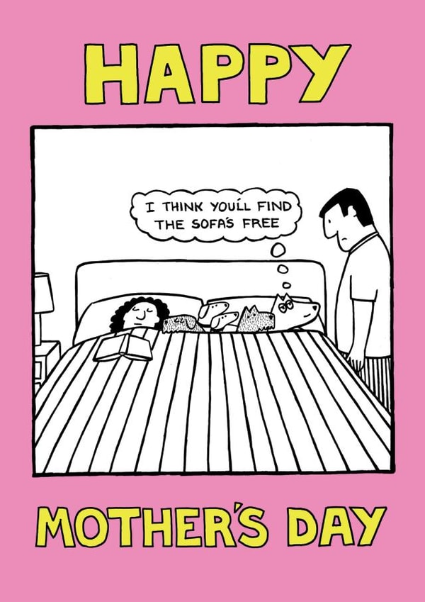 Funny Mother's Day card - Dog Mum - Comic created by Off The Leash Cartoons by Rupert Fawcett