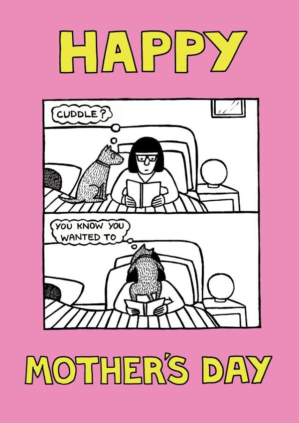 Funny Mother's day card - for a dog-loving mum created by Off The Leash Cartoons by Rupert Fawcett