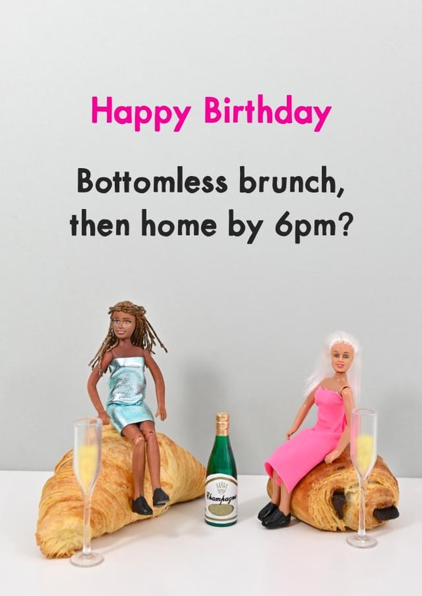 Funny Birthday Card - For Her - Bottomless Brunch created by Bold & Bright Cards