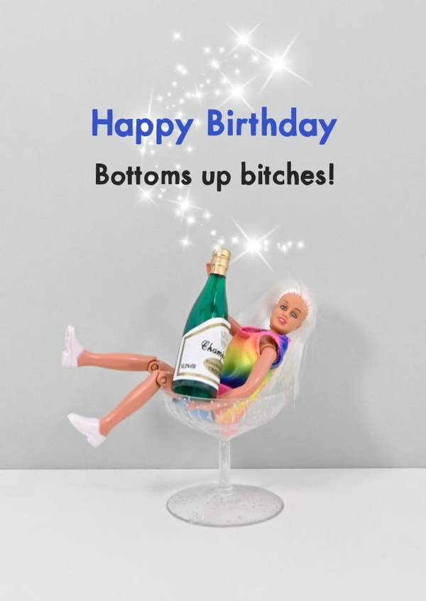 Cheeky Birthday Card - Bottoms up Birthday created by Bold & Bright Cards