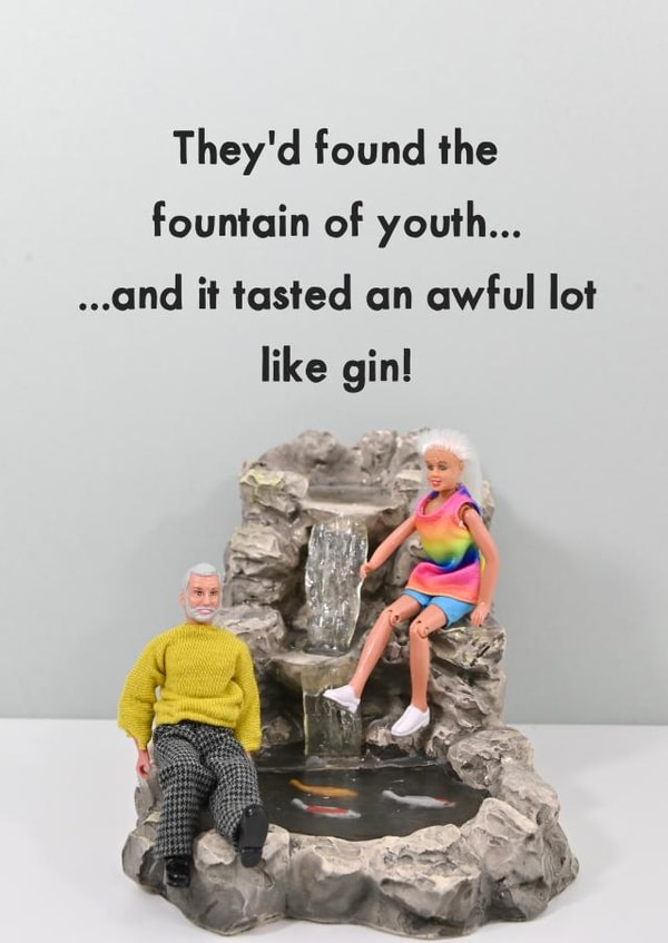 Funny Birthday Card - Gin - Fountain of Youth created by Bold & Bright Cards