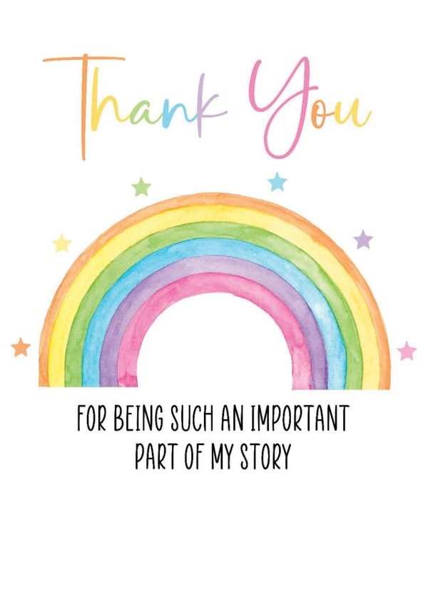 Thank You For Being Part Of My Story Teacher Card End Of Term created by Jolly Penguin Gifts