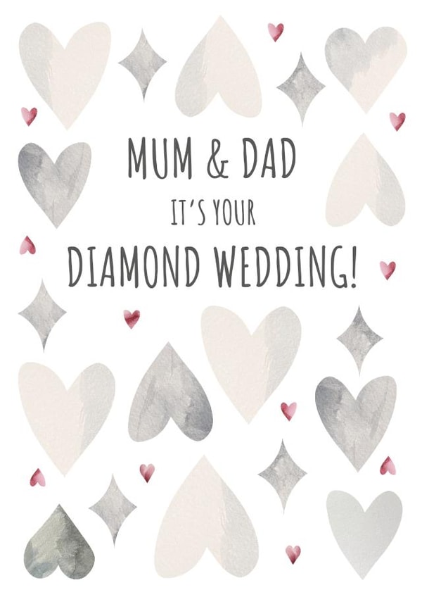 Diamond Wedding Anniversary Card - For Deserving Parents - 60 Years Of Joy! created by Amy Munro