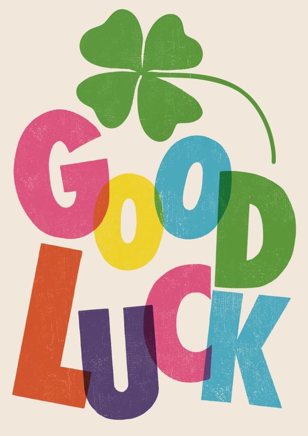 Pretty Good Luck Card - Colourful - Clover created by Rebecca McConnachie