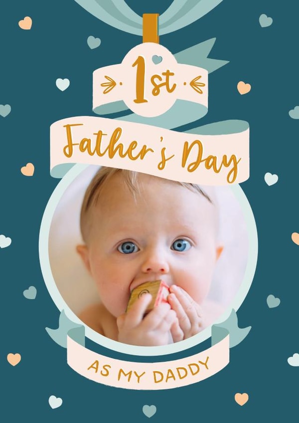 1st first Father's Day Personalised Photo Card 22050 created by The Pattern Press