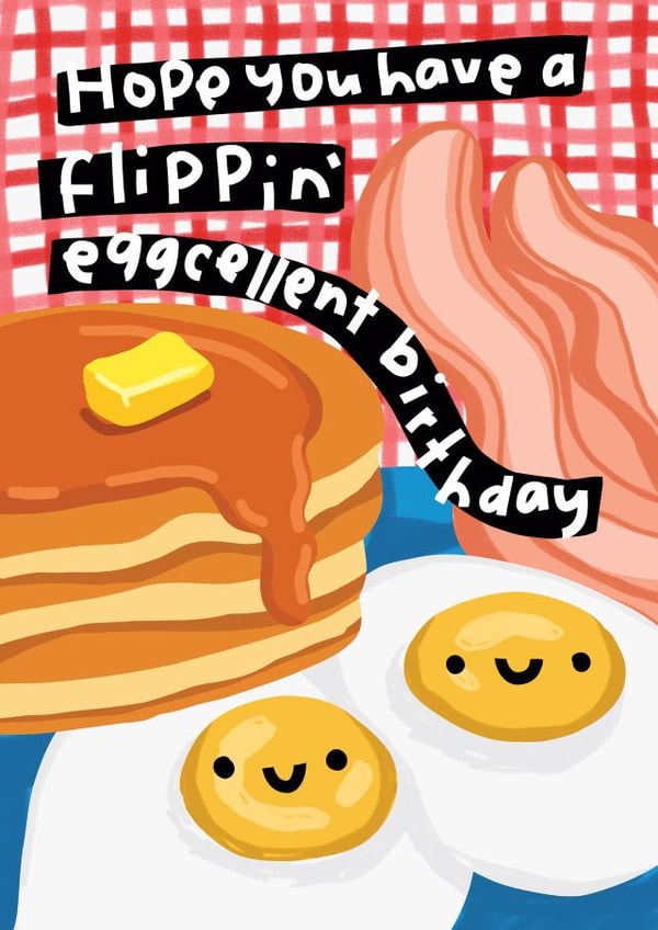 Arty Birthday Card - American Breakfast created by The Playful Indian