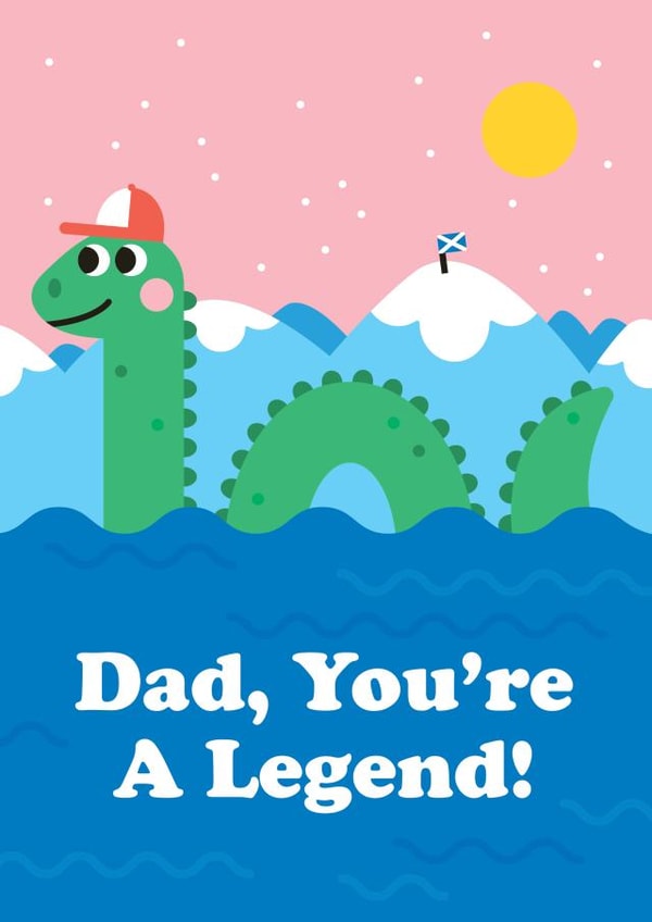 Cute Father's Day Card - Loch Ness Monster - Dad, You're A Legend! created by Studio Boketto