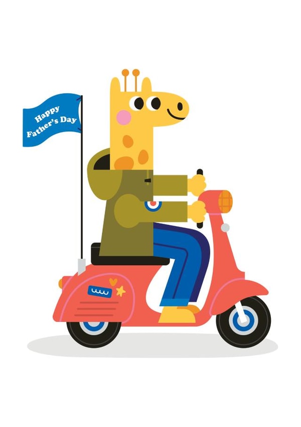 Cute Father's Day Card - Mod Scooter created by Studio Boketto