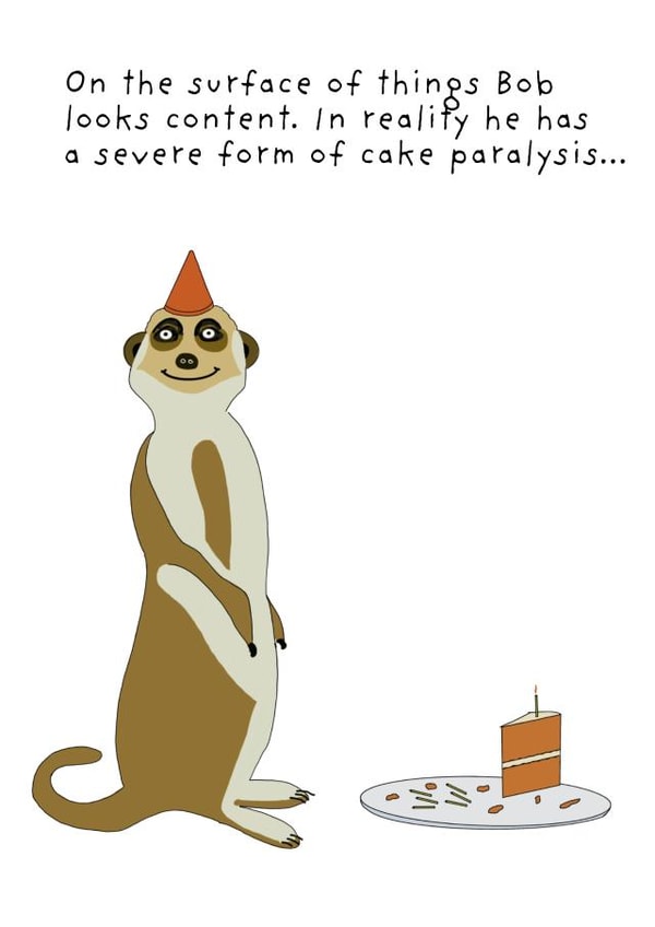 Funny Birthday Card - Friends- Meerkat - -Birthday -Funny-Humour created by Not at all Jack
