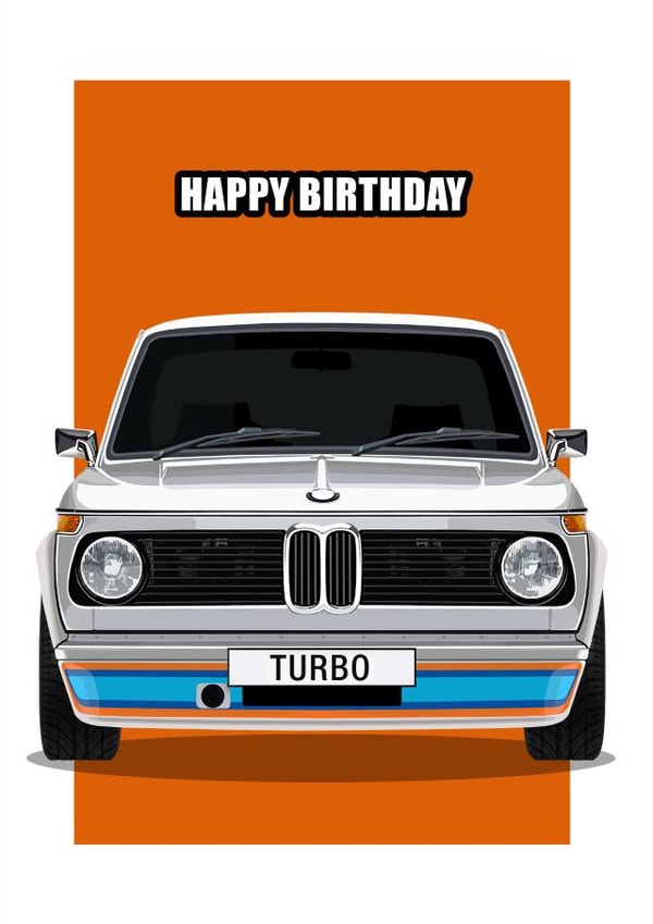 HAPPY BIRTHDAY 1970's German Classic Car. created by RetroMotion Artwork