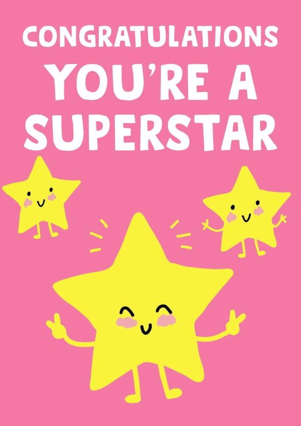 Cute Congratulations Card - You're a Superstar! created by tea please