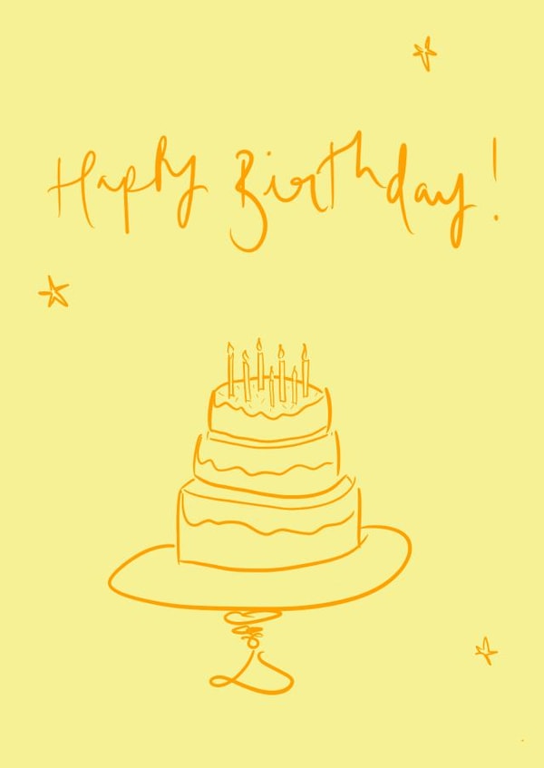 Pretty Birthday Card - Yellow Cake created by Bellynam Studio