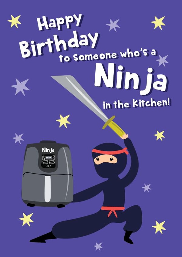 Funny Birthday Card - Kitchen Ninja - Air Fryer created by @Laura Lonsdale Designs