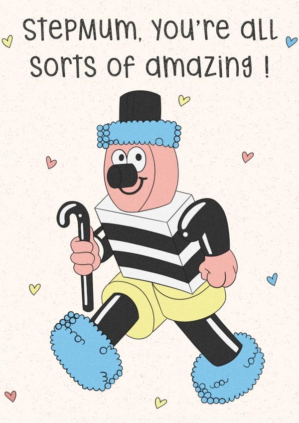 Cute Stepmum Card - Liquorice Allsorts - You're All Sorts Of Amazing - Retro created by Lisa Wardle
