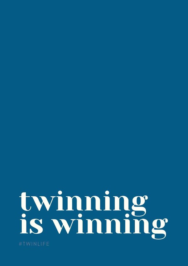 Twinning is Winning, Any occasion twin card created by Grange Farm Creative