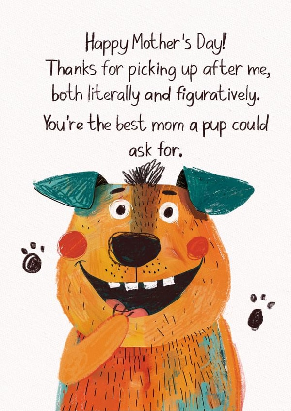 Warm Mother's Day Card for Dog Moms – Paw-fection Appreciation created by Kseniia Kudriavtseva