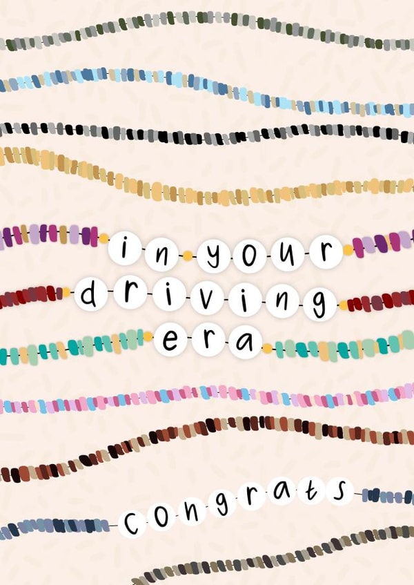 Cute Passed Driving Test Card - Taylor Swift - Driving Era - Friendship Bracelets created by Pink Sky Studios
