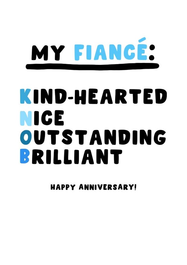 Funny Anniversary Card - For Fiance - Knob created by Pink Peach Cards