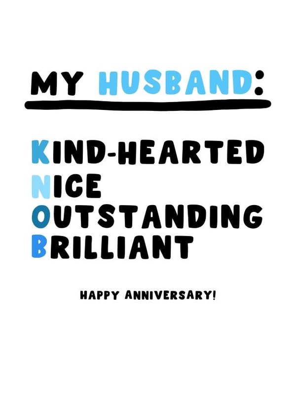 Funny Anniversary Card - For Husband - Knob created by Pink Peach Cards