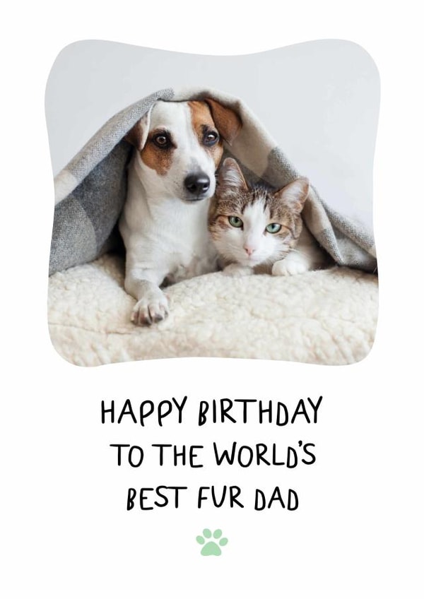 Cute Birthday Photo Card - For Fur Dad - From Pets created by @hollielonglanddesigns