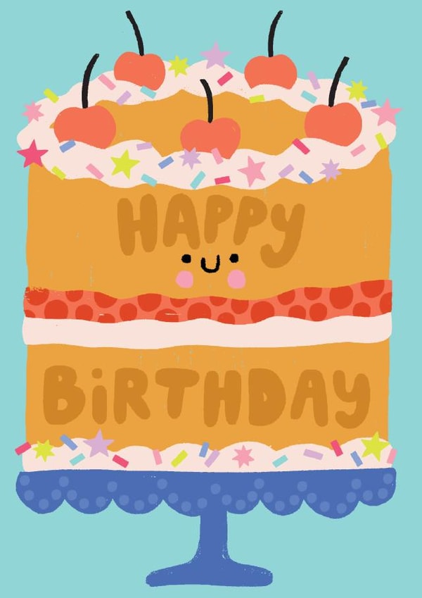 Cute Birthday Card - For a Fun Cake Loving Friend or Loved One created by by Rosie Banton