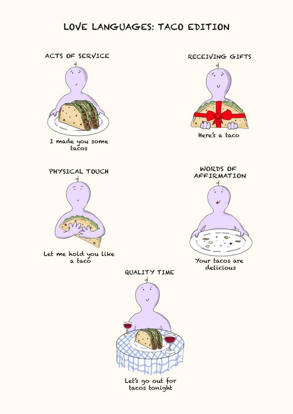 Cute Boyfriend or Girlfriend Card - Love Languages - Taco Edition created by Bea & Bob
