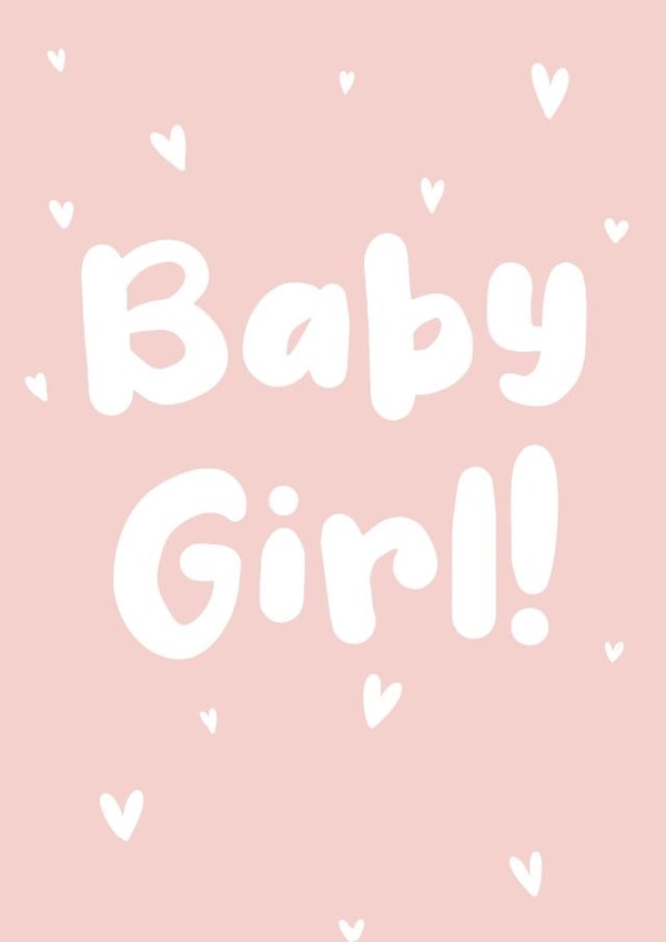 Cute Baby Girl Card - New Baby - Baby Girl created by Hayley Warhurst Design