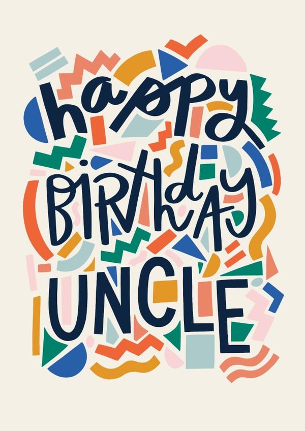 Modern Birthday Card - Abstract Graphic - for Uncle created by Christine Cuddihy Illustration