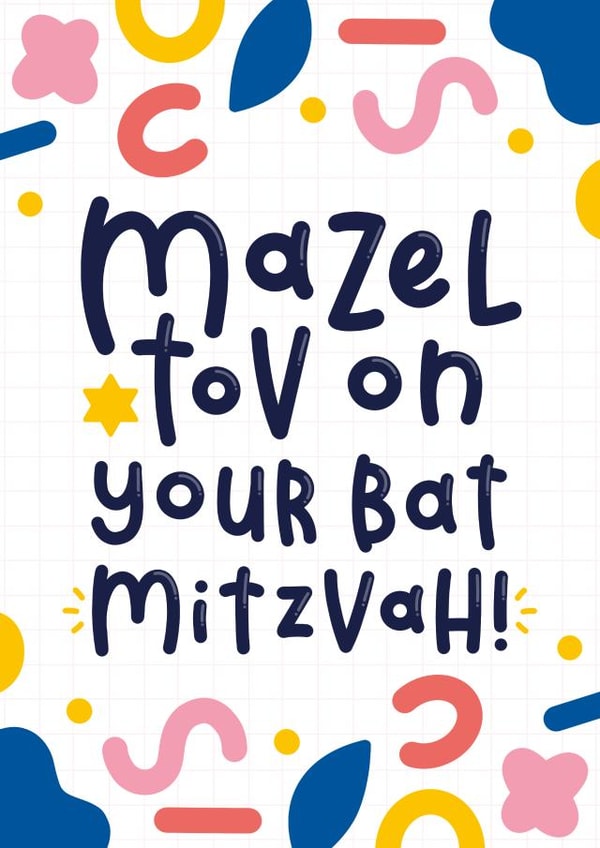 Bat Mitzvah Card - Mazel Tov created by Joanne Hawker